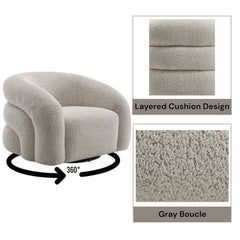 Irma Gray Chair W/Swivel - Ornate Home