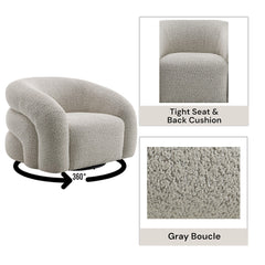 Irma Gray Chair W/Swivel - Ornate Home