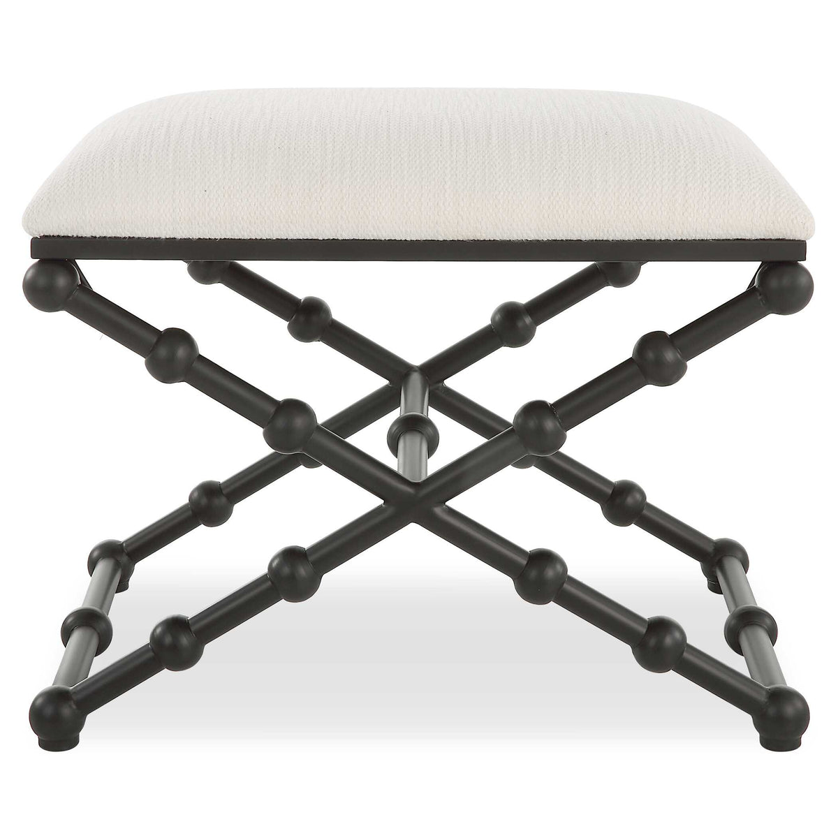 Iron Drops Black/White Small Bench - Ornate Home