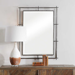 Ironworks Black Industrial Mirror - Ornate Home