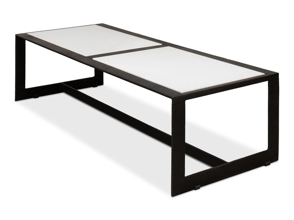 Ironworks Black Ridged Iron Rectangular Coffee Table - Ornate Home