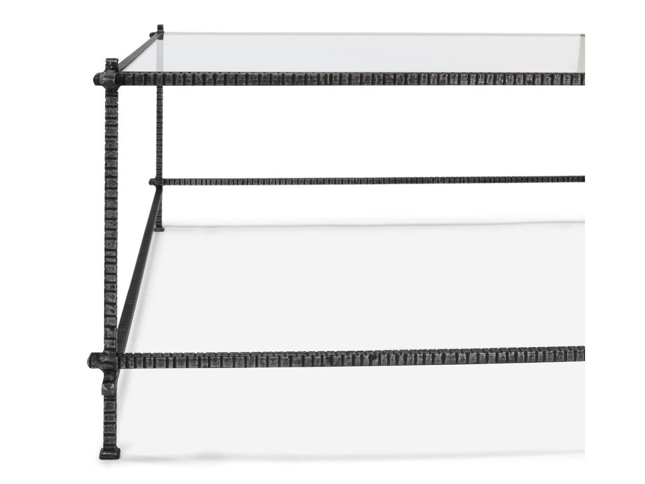 Ironworks White Serrated Edge Iron Coffee Table - Ornate Home