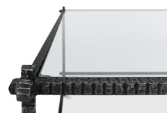 Ironworks White Serrated Edge Iron Coffee Table - Ornate Home