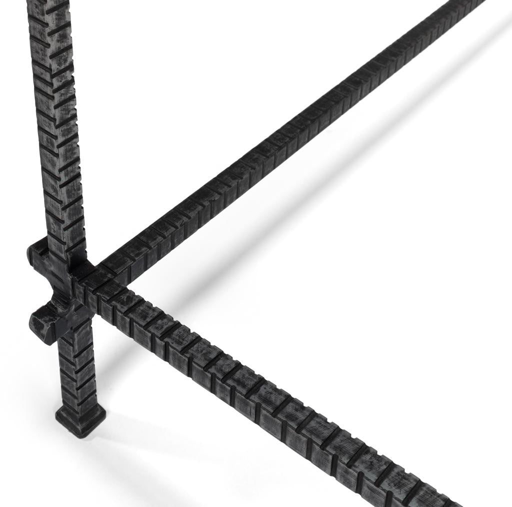 Ironworks White Serrated Edge Iron Coffee Table - Ornate Home