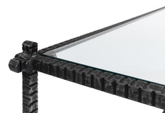 Ironworks White Serrated Edge Iron Coffee Table - Ornate Home