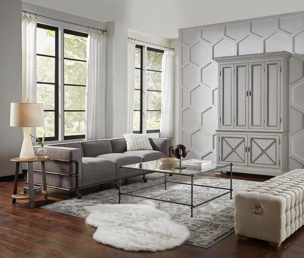 Ironworks White Serrated Edge Iron Coffee Table - Ornate Home