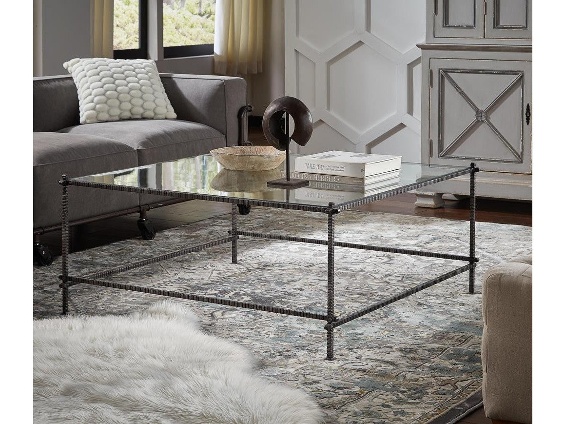Ironworks White Serrated Edge Iron Coffee Table - Ornate Home