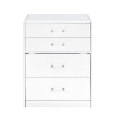 Irvine Glossy White Mini Dressing Table with Stool, LED and USB - Ornate Home