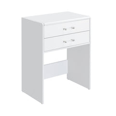 Irvine Glossy White Mini Dressing Table with Stool, LED and USB - Ornate Home