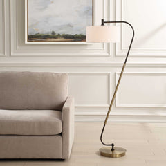 Irwin Curved Brass Floor Lamp - Ornate Home
