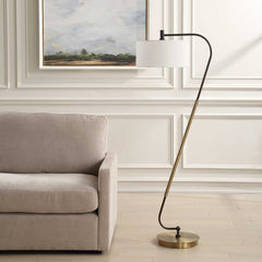 Irwin Curved Brass Floor Lamp - Ornate Home