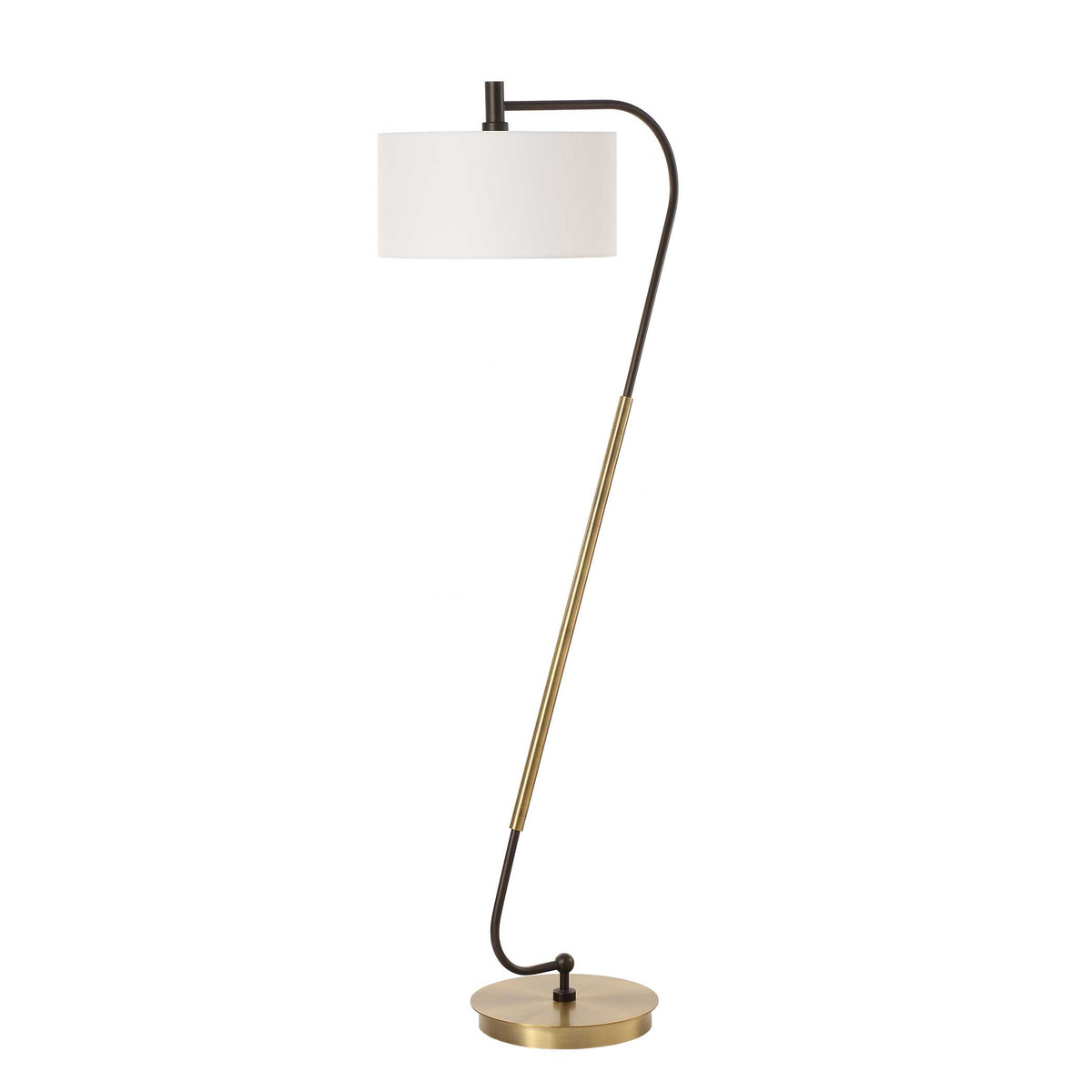 Irwin Curved Brass Floor Lamp - Ornate Home