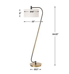 Irwin Curved Brass Floor Lamp - Ornate Home