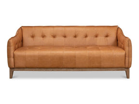 Isaac Brown Leather Sofa - Ornate Home