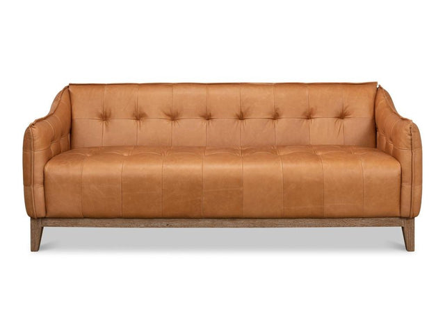Isaac Brown Leather Sofa - Ornate Home