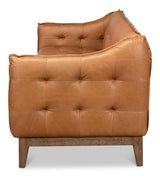 Isaac Brown Leather Sofa - Ornate Home