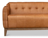 Isaac Brown Leather Sofa - Ornate Home