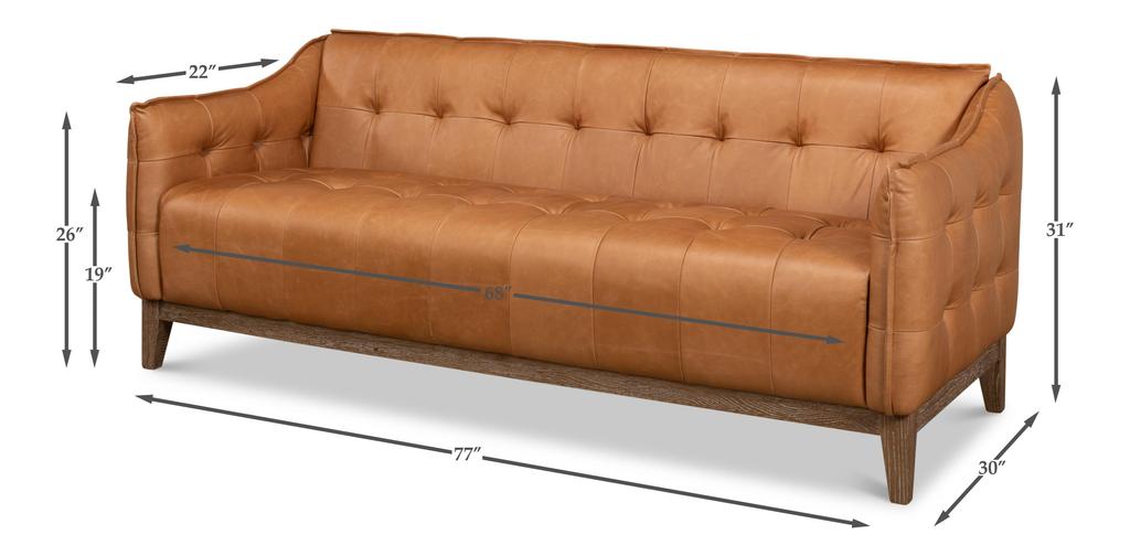 Isaac Brown Leather Sofa - Ornate Home