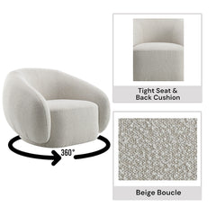 Isabel Beige Chair W/Swivel - Ornate Home
