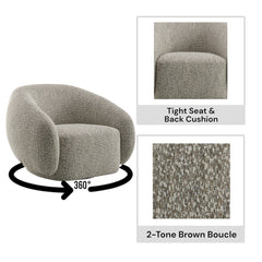 Isabel Brown Chair W/Swivel - Ornate Home