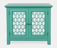 Isabella Aqua 38 Mirrored Accent Cabinet - Ornate Home