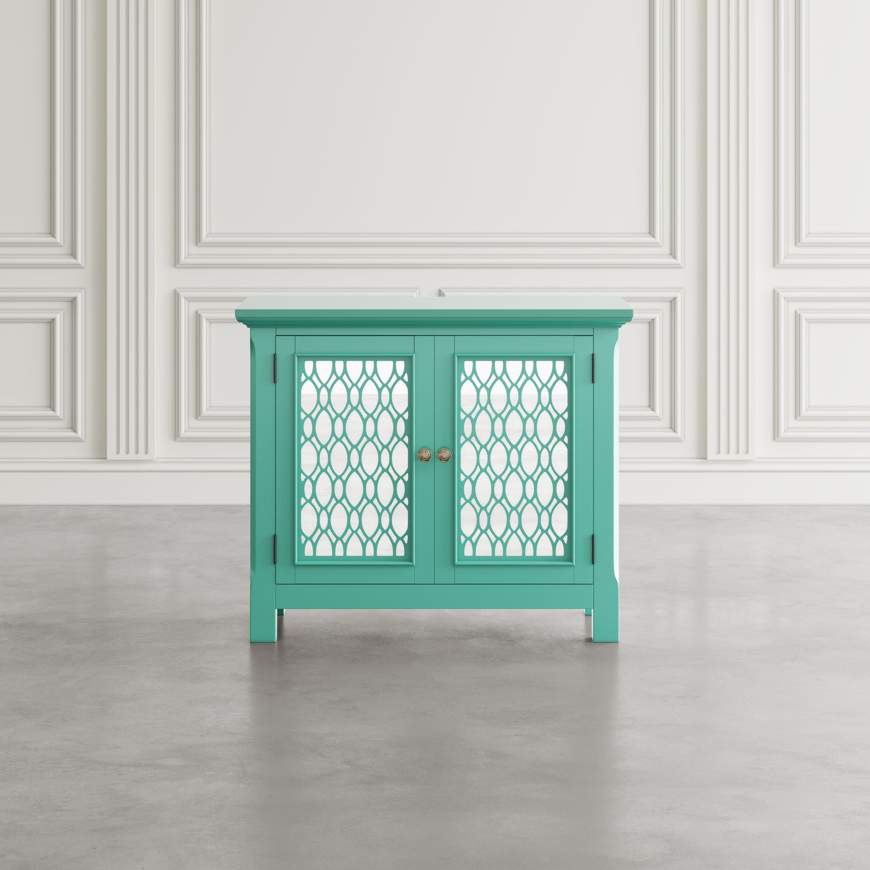 Isabella Aqua 38 Mirrored Accent Cabinet - Ornate Home