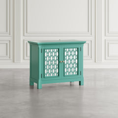 Isabella Aqua 38 Mirrored Accent Cabinet - Ornate Home