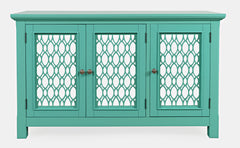 Isabella Aqua 54 Mirrored Accent Cabinet - Ornate Home