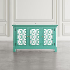 Isabella Aqua 54 Mirrored Accent Cabinet - Ornate Home