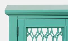 Isabella Aqua 54 Mirrored Accent Cabinet - Ornate Home