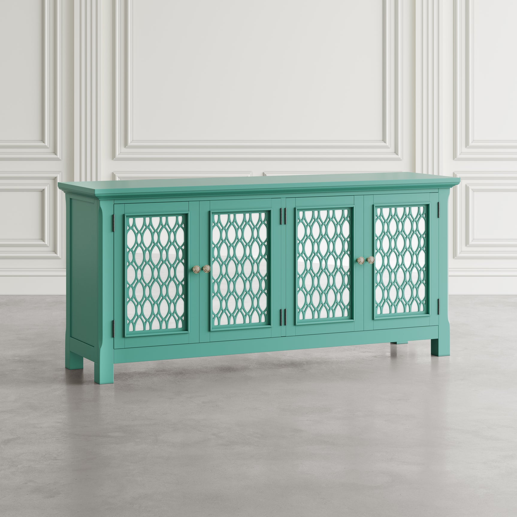 Isabella Aqua 69 Mirrored Accent Cabinet - Ornate Home