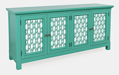Isabella Aqua 69 Mirrored Accent Cabinet - Ornate Home