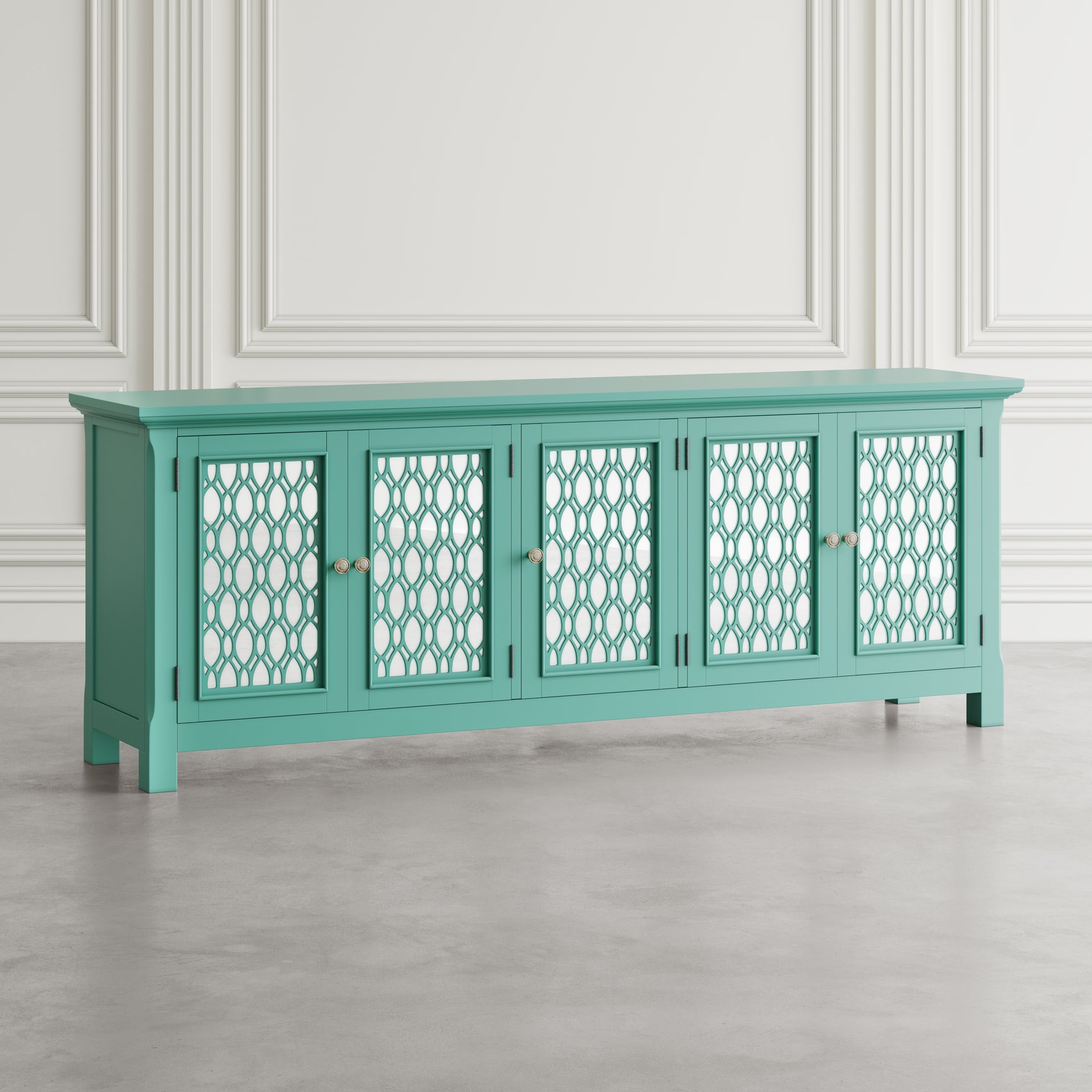 Isabella Aqua 86 Mirrored Accent Cabinet - Ornate Home