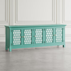 Isabella Aqua 86 Mirrored Accent Cabinet - Ornate Home