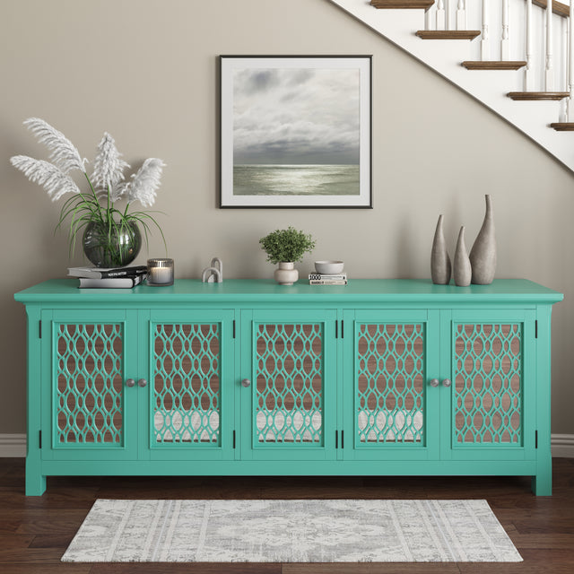 Isabella Aqua 86 Mirrored Accent Cabinet - Ornate Home