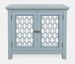 Isabella Blue 38 Mirrored Accent Cabinet - Ornate Home