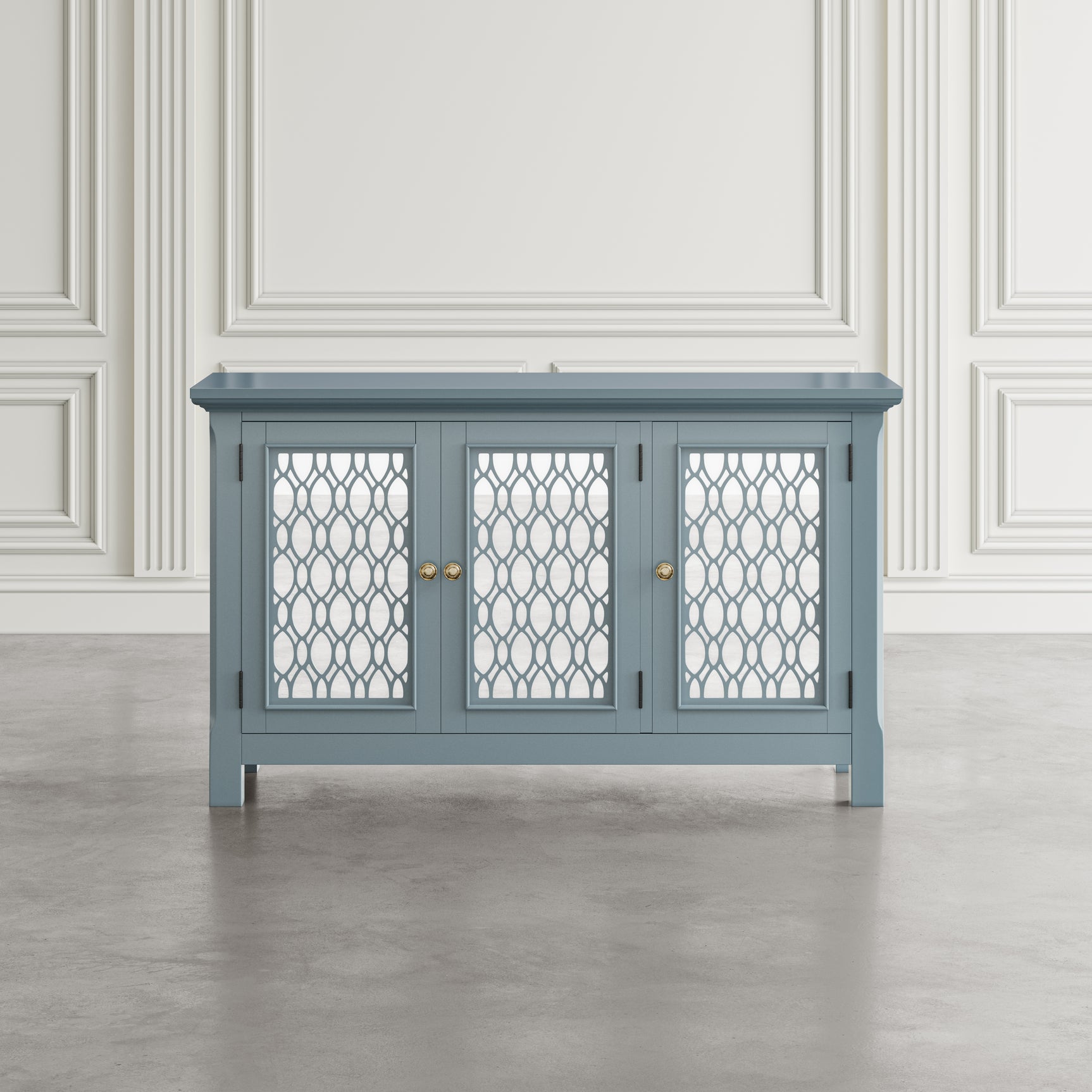 Isabella Blue 54 Mirrored Accent Cabinet - Ornate Home