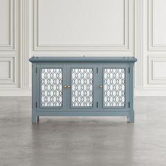 Isabella Blue 54 Mirrored Accent Cabinet - Ornate Home
