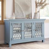 Isabella Blue 54 Mirrored Accent Cabinet - Ornate Home