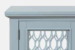 Isabella Blue 54 Mirrored Accent Cabinet - Ornate Home