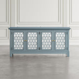 Isabella Blue 69 Mirrored Accent Cabinet - Ornate Home
