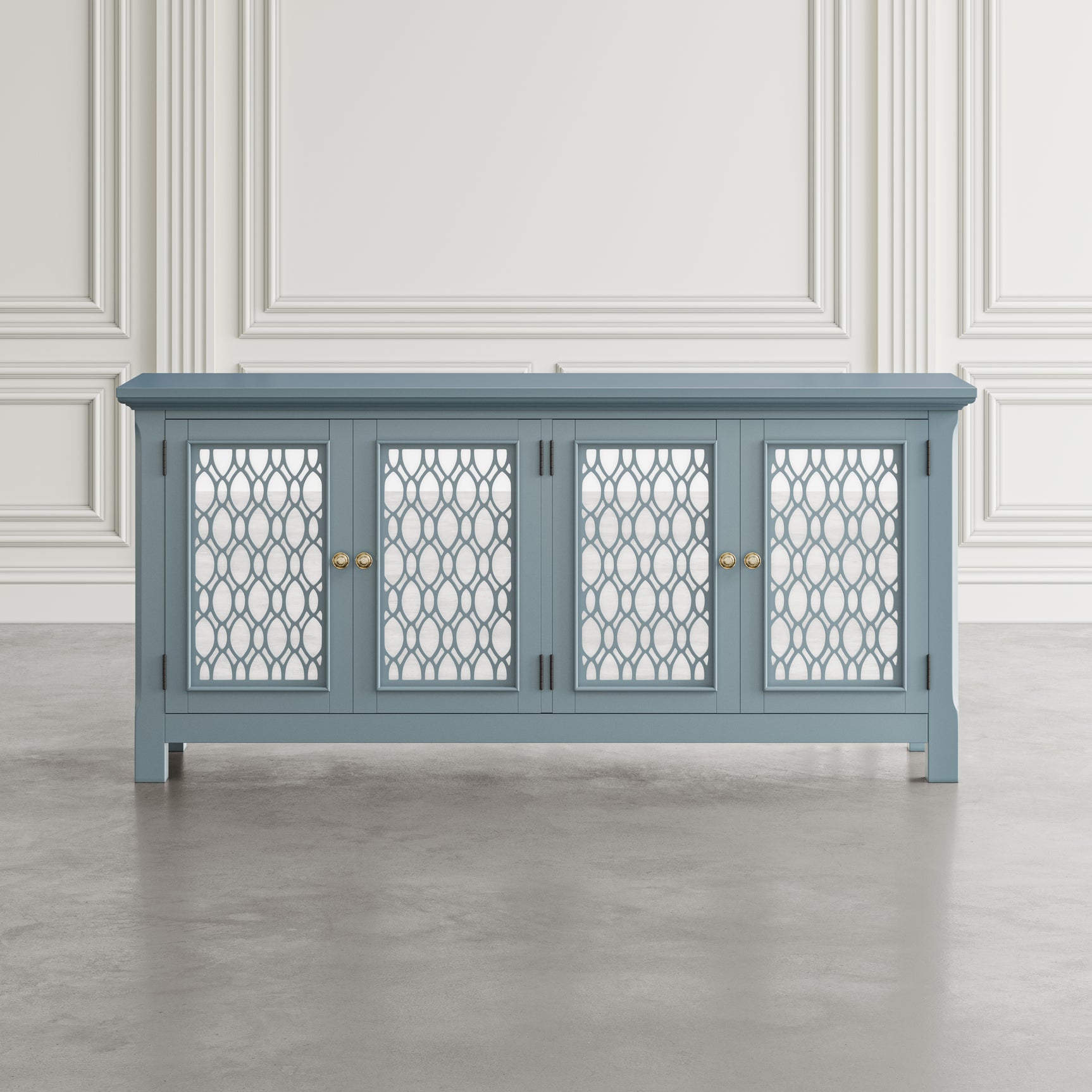 Isabella Blue 69 Mirrored Accent Cabinet - Ornate Home
