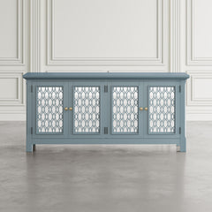 Isabella Blue 69 Mirrored Accent Cabinet - Ornate Home