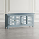 Isabella Blue 69 Mirrored Accent Cabinet - Ornate Home