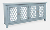 Isabella Blue 69 Mirrored Accent Cabinet - Ornate Home