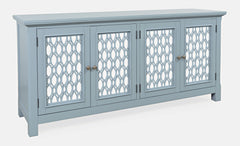 Isabella Blue 69 Mirrored Accent Cabinet - Ornate Home