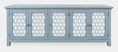 Isabella Blue 86 Mirrored Accent Cabinet - Ornate Home