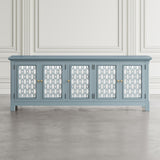 Isabella Blue 86 Mirrored Accent Cabinet - Ornate Home