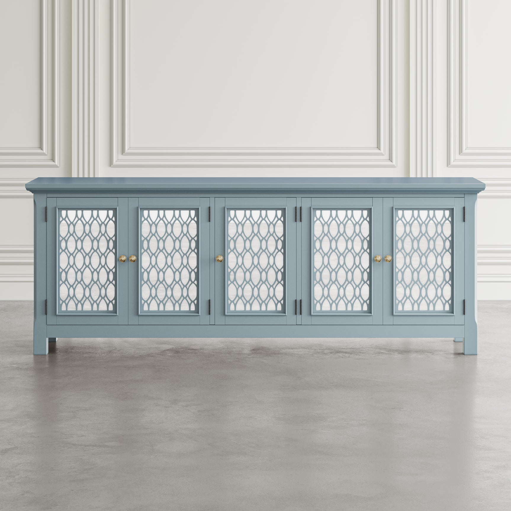 Isabella Blue 86 Mirrored Accent Cabinet - Ornate Home