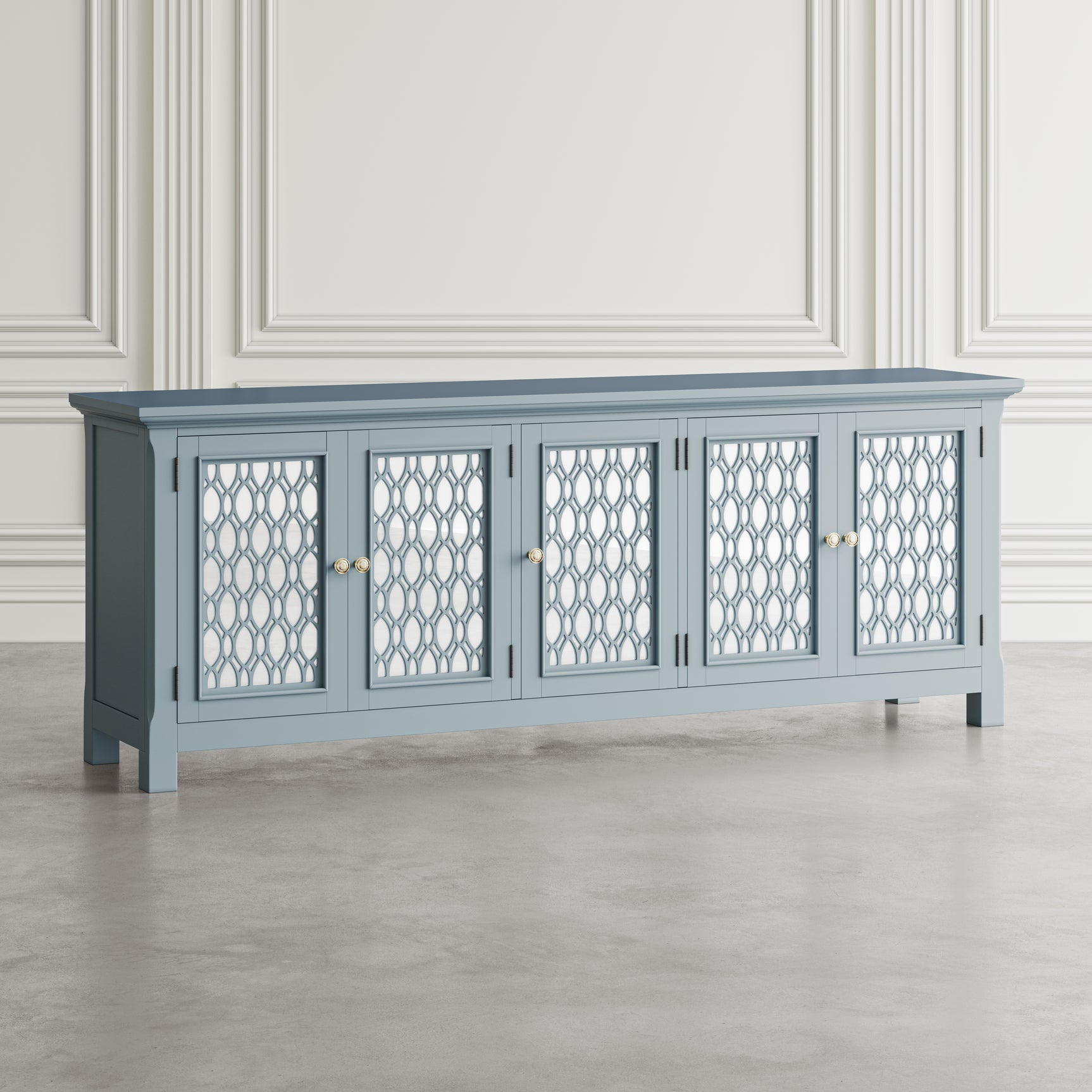 Isabella Blue 86 Mirrored Accent Cabinet - Ornate Home